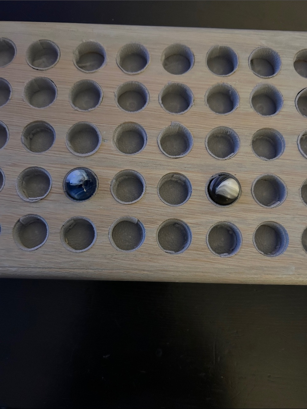 Handmade oak marble display stand. With felt inserts. Marbles not included.
